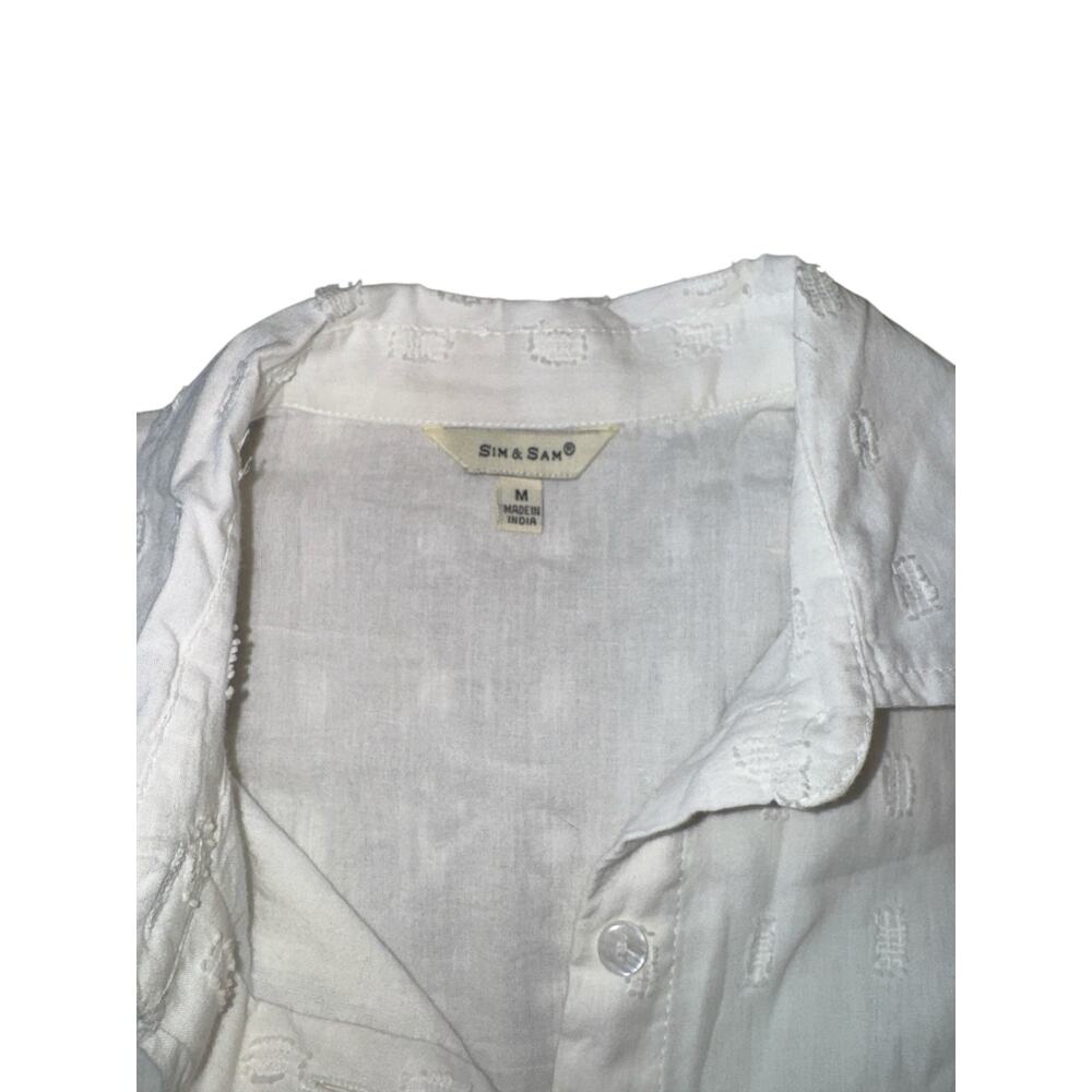 Sim & Sam long sleeve white eyelet dress size M - Picture 7 of 8